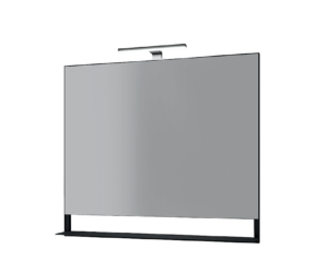 Miroir avec tablette (cadre noir)